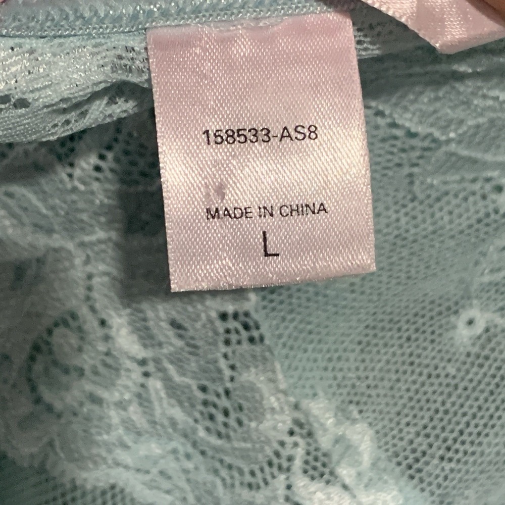 Y2K Victoria Secret Babydoll Top Sheer Lace V-Neck Lingerie Nightie Sz L - Picture 4 of 10